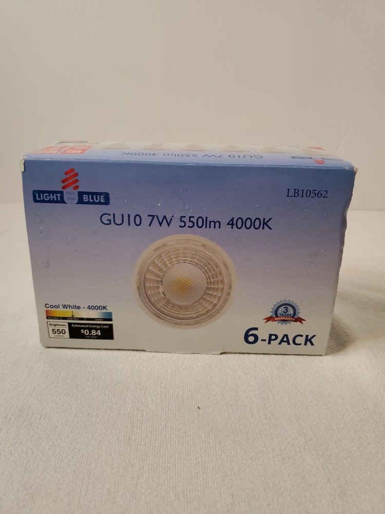 LED 75 Equiv. GU10 Daylight Bulb, 6 Pack, Dimmable