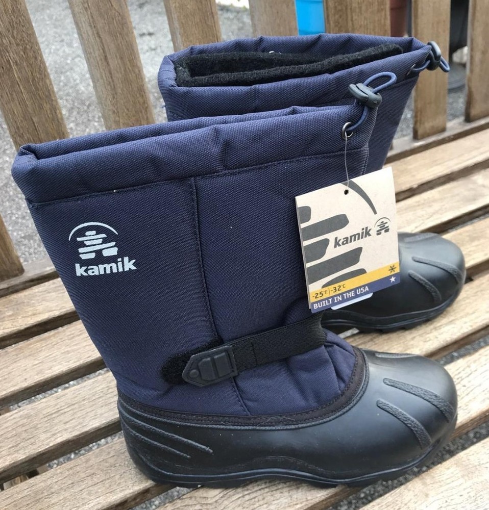WINTER SNOW Boots  BOYS Kamik Navy Quebec  Comfort Rated -25°F  Youth Size 5