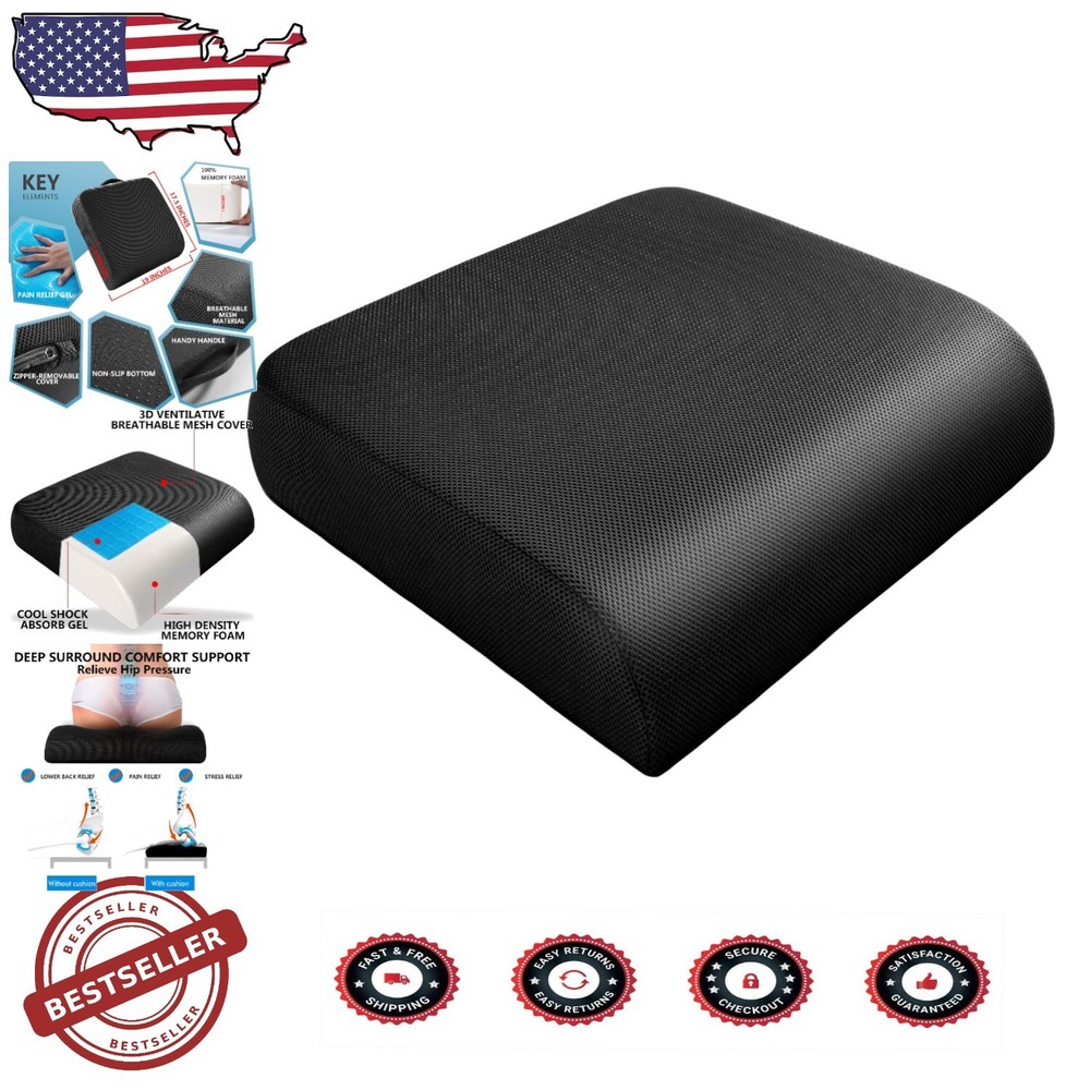 Heavy-Duty 4-Inch Memory Foam Cushion with Carry Handle - Ultimate Comfort