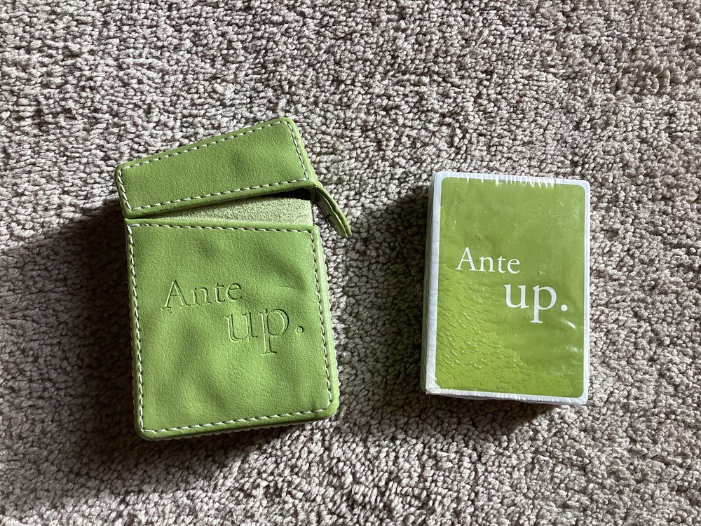 Sola “Ante Up” Playing Cards / With Lime Green Travel Case Sealed Cards
