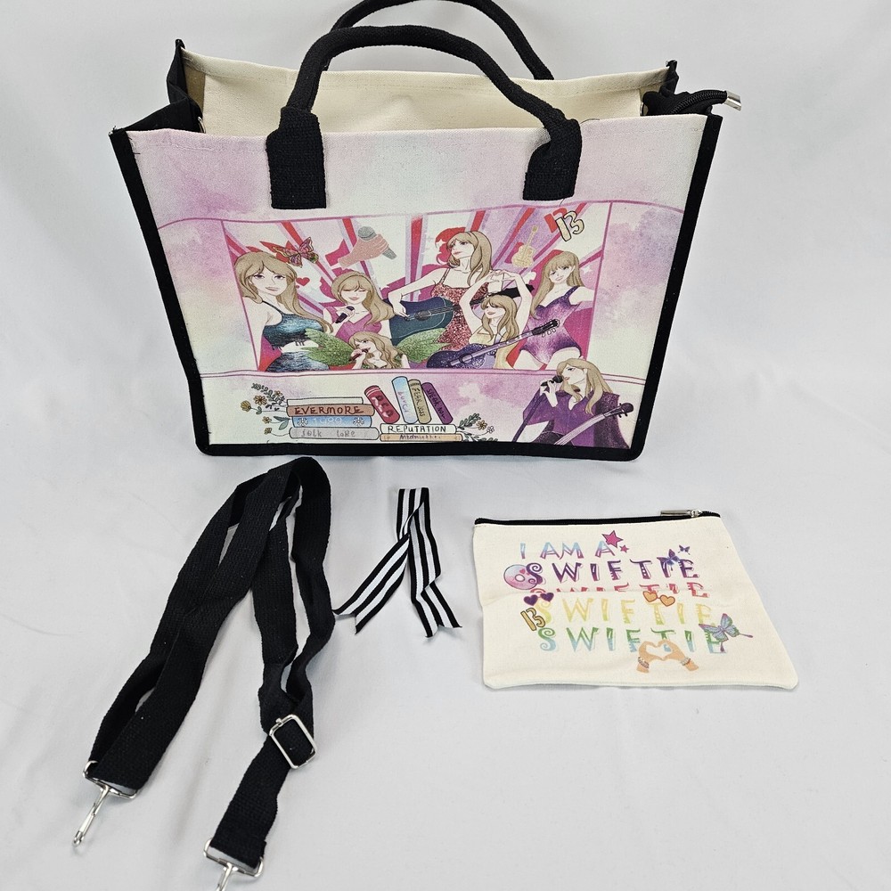 Singer Canvas Tote Bag Shoulder Bag Crossbody with Inner Zipper Pocket for Women