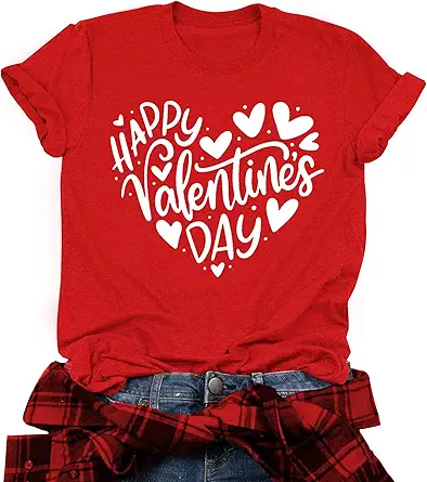 Valentine39s Day Shirt Women Alphabet ABC I Love You Printed T Shirts Teacher Va