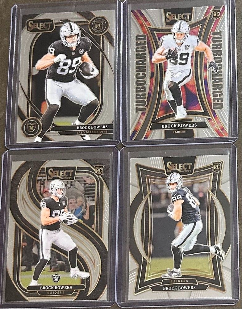 2024 Panini Select Football Brock Bowers 4 Card Rookie Trading Lot