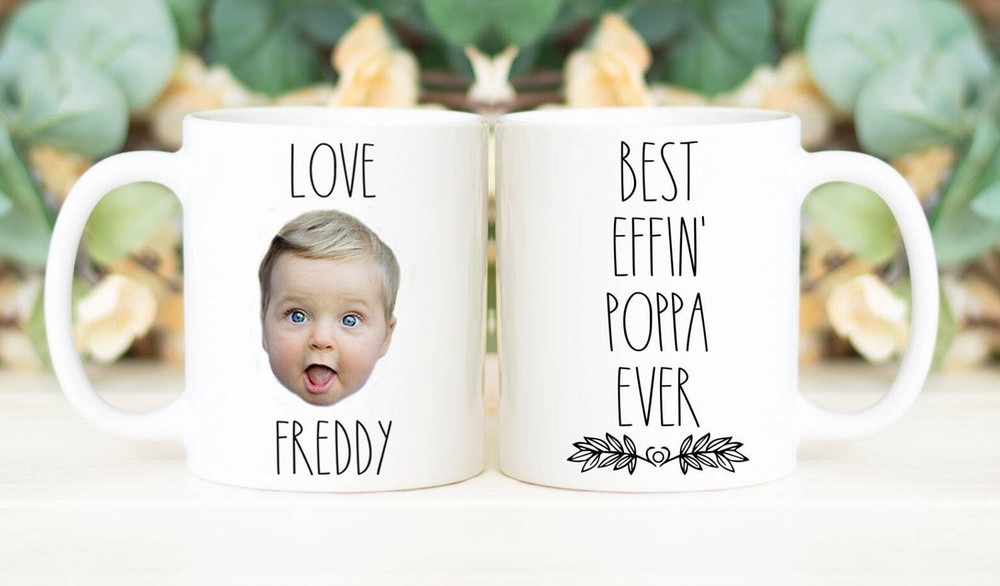 Best Effin' Poppa Ever Mug Father's Day Gift Personalized With Photo Of Kids
