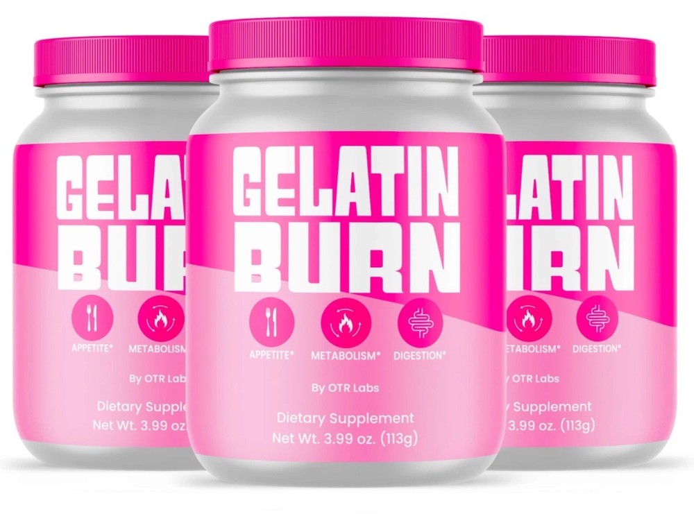 Gelatin Burn for Weight Loss Powder - GelatinBurn Trick to Help Appetite 3 Pack