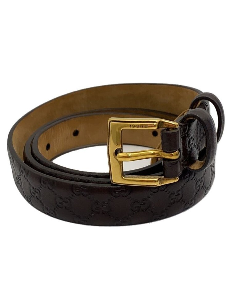 GUCCI men's brown leather belt size 80 model 269813 479610 32