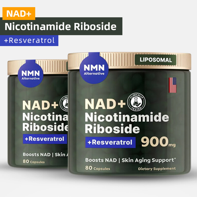 2X NAD+ Supplement for Anti Aging Energy Focus Nicotinamide Riboside Resveratrol