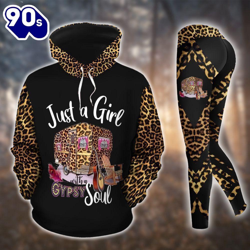 Camping Gypsy Girl All Over Print Leggings Hoodie Set Outfit For Women Gift