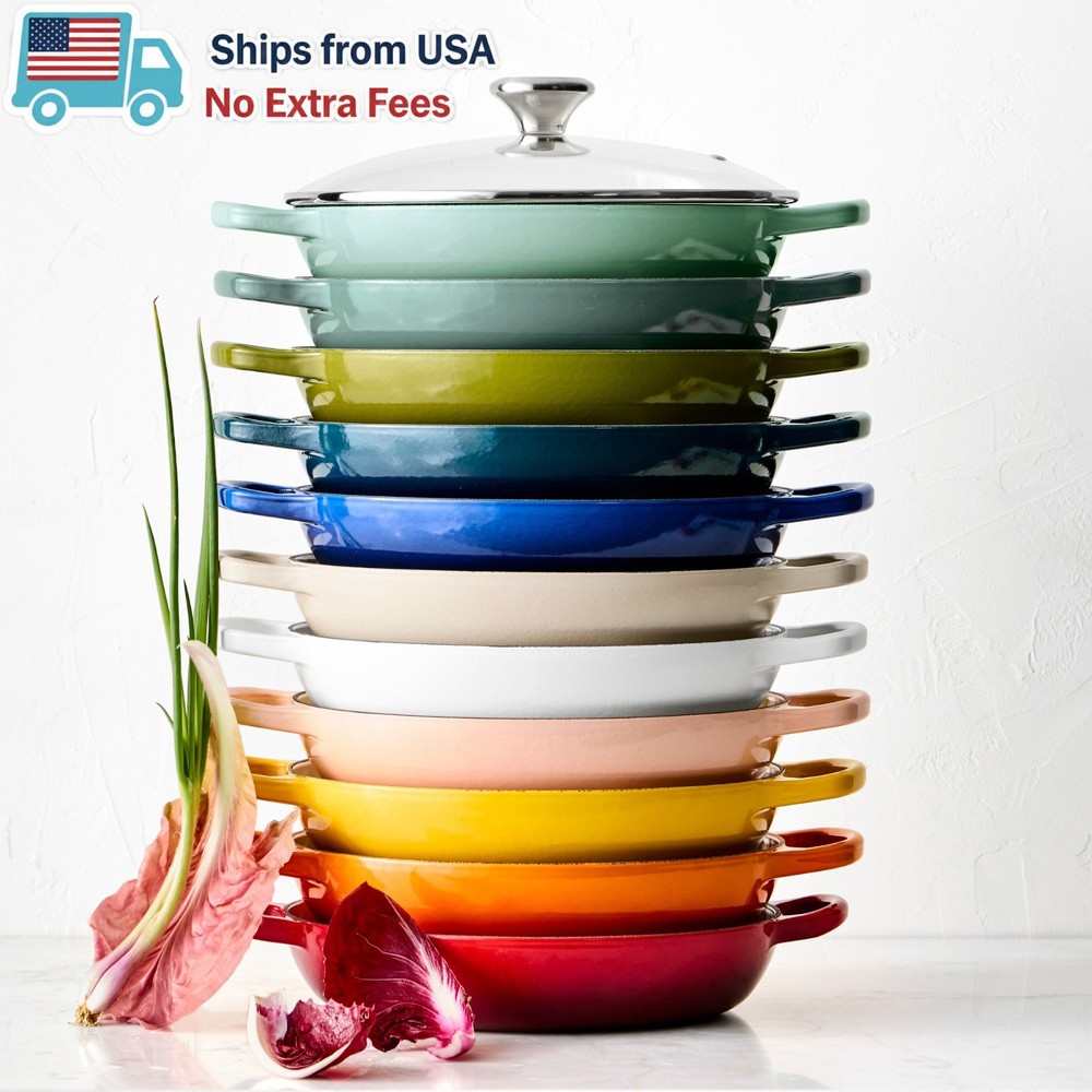 Le Creuset Signature Enameled Cast Iron Braiser with Glass Lid, 2 1/4-Qt