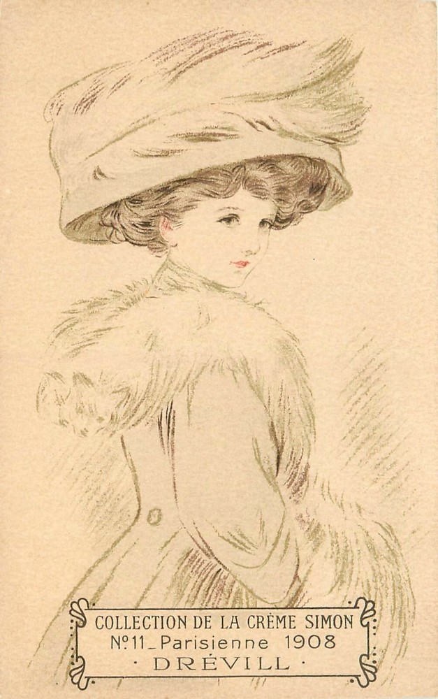 1908 Paris France La Creme salon women's fashion Postcard 25-2506