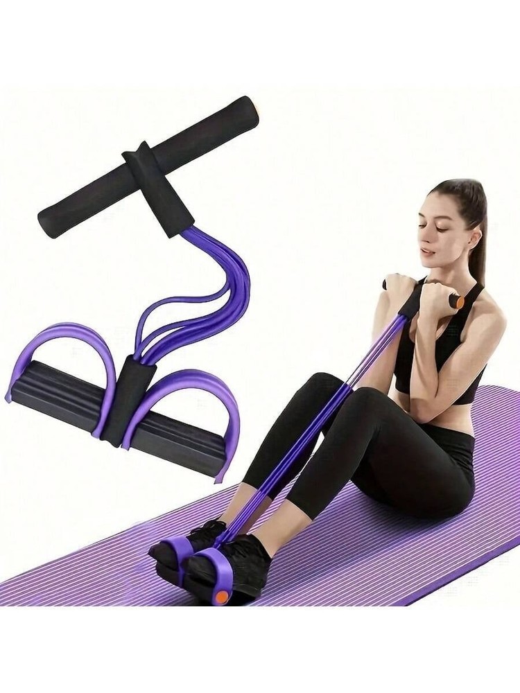 6-Tube Elastic Yoga Pedal Pull Rope Resistance Band Fitness Exerciser