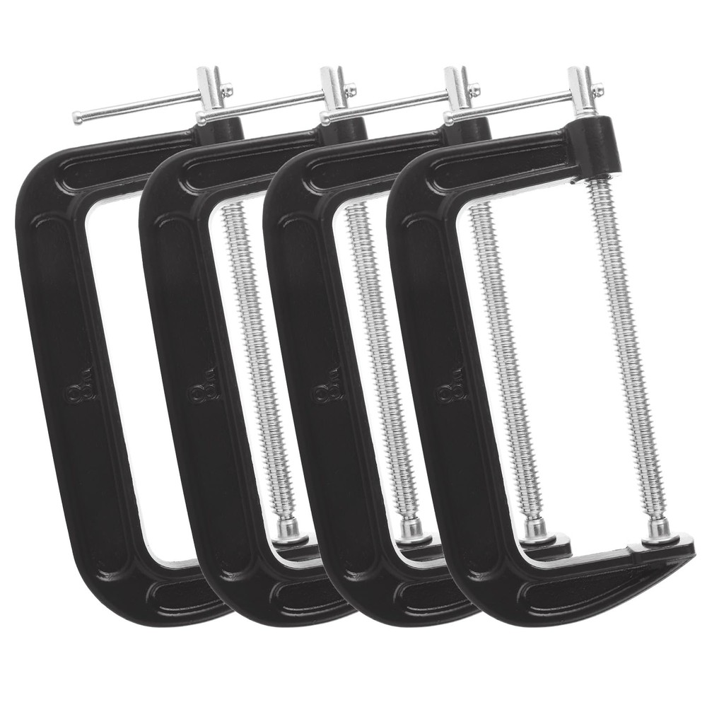 4 Pack Heavy Duty 8 Inch Steel C Clamps for Woodworking with Cast Iron Frame