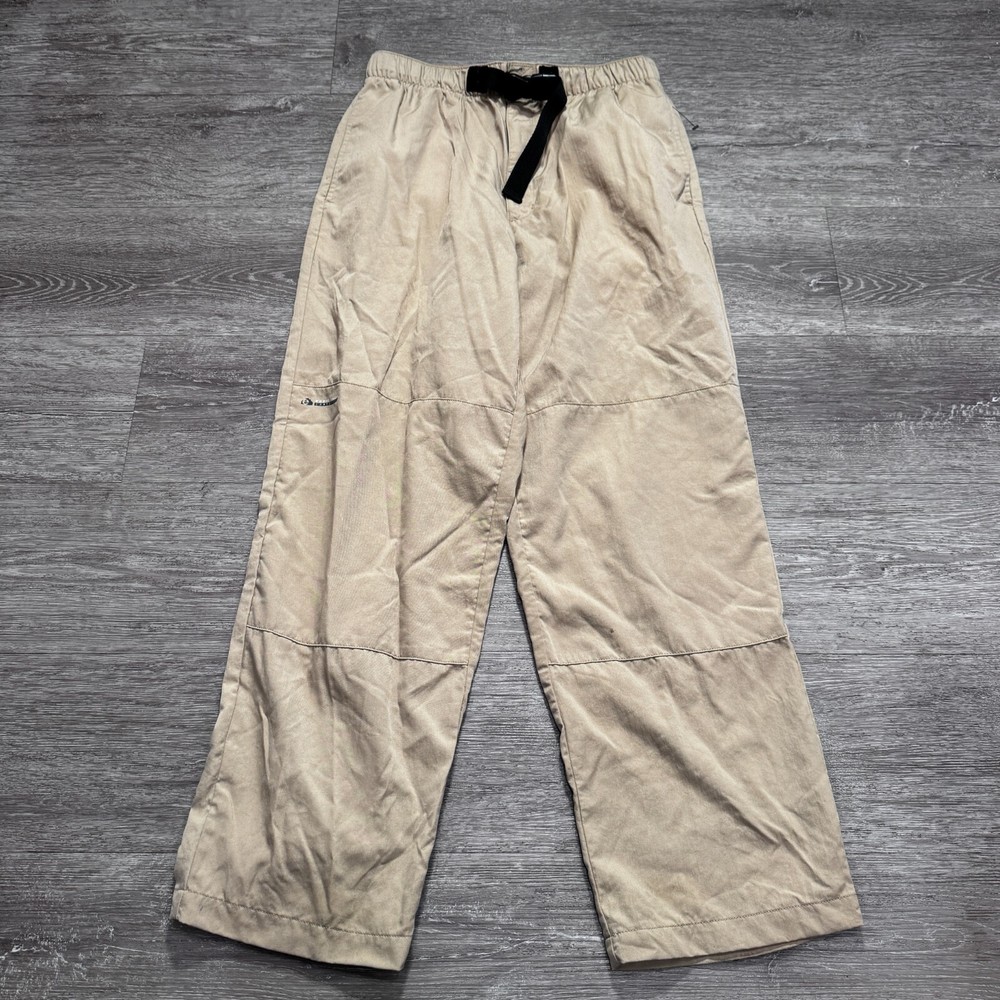 Eddie Bauer Pants Mens Medium Beige Cargo Baggy EarthTech 30x30 Gorpcore Belted