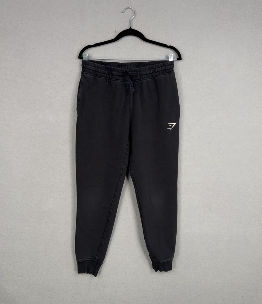 Gymshark Jogger Pants Mens Small Black Elastic Waist Cuffed Athletic Sweatpants