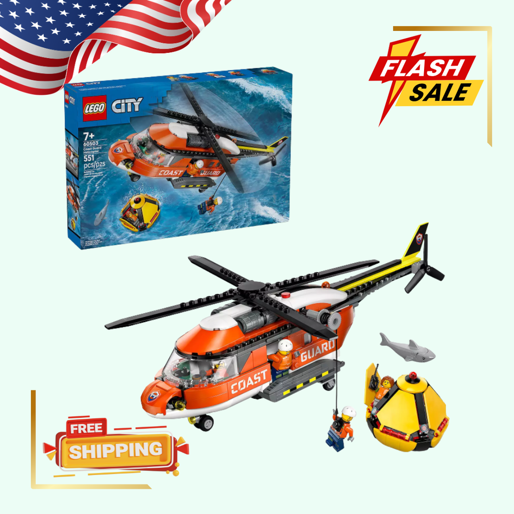 [FASH SALE] LEGO City Coast Guard Helicopter 60503 Building Kit (551 Pieces)-image
