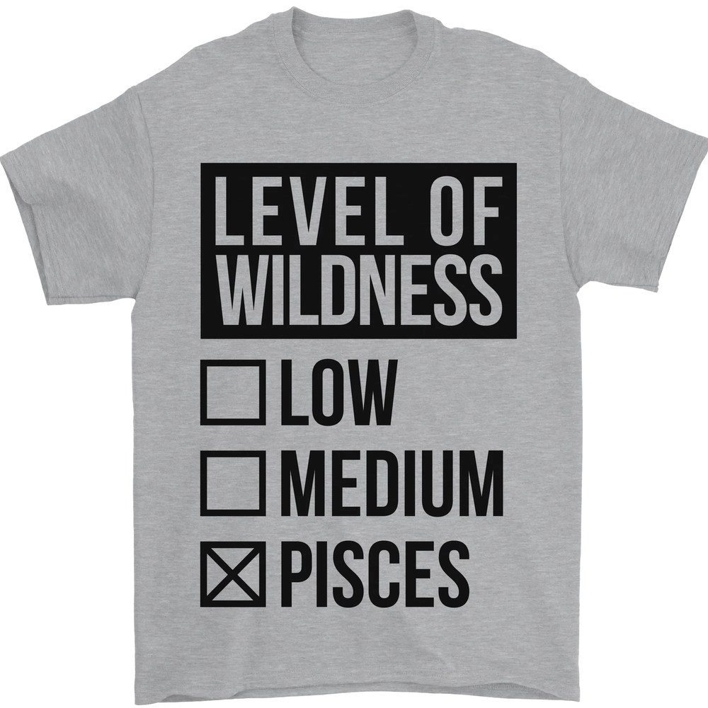 Levels of Wildness Pisces Mens T-Shirt 100% Cotton