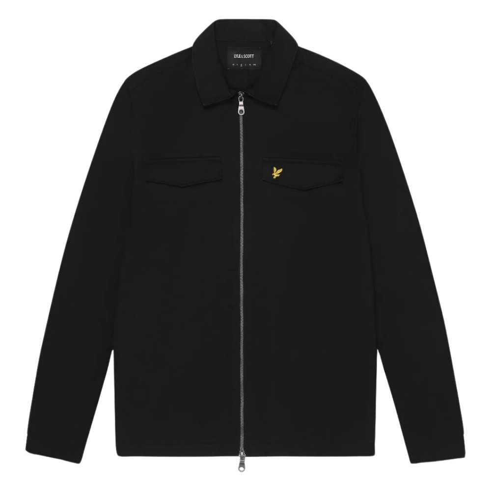 Lyle & Scott Branded Logo Jet Black Overshirt Jacket