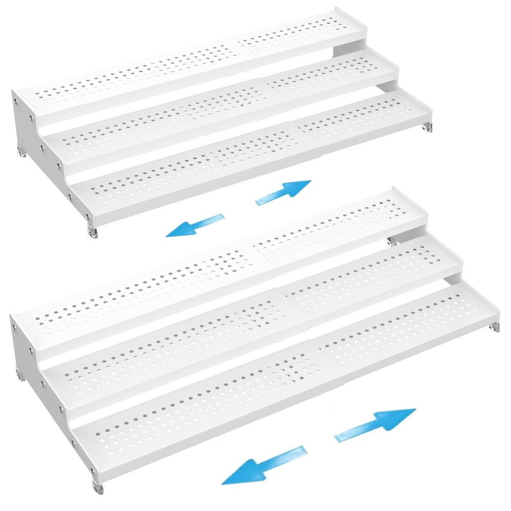 Expandable Spice Rack organizer with 3-Tier step shelf,Modern Design heavy du...