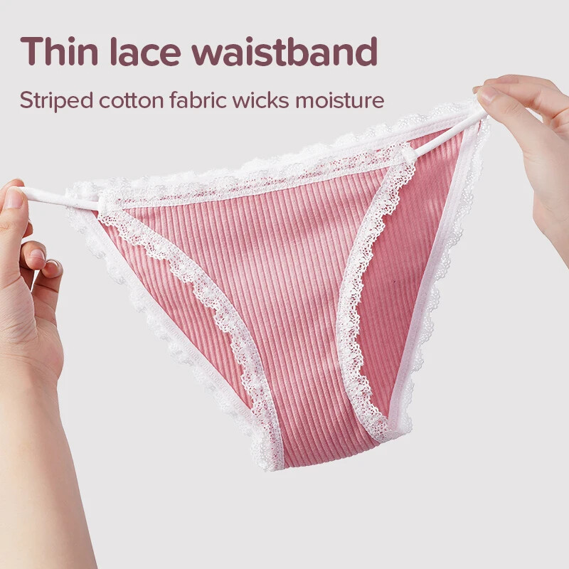 Sexy Thin Strap Lace Low Waist Panties for Women Comfortable Lingerie Briefs