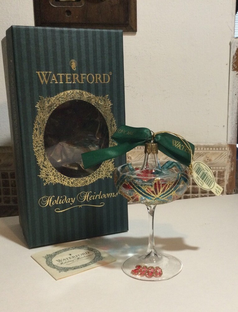 Waterford New Years Toast 2000 Heirloom Christmas Ornament with Original Box-image