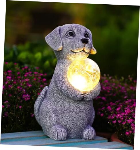 Solar Dog Garden Statues - 8.4 