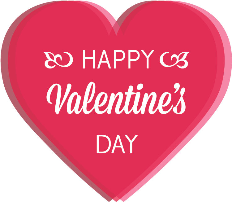 Happy Valentine's Day Two Heart Badge Car Bumper Sticker Decal