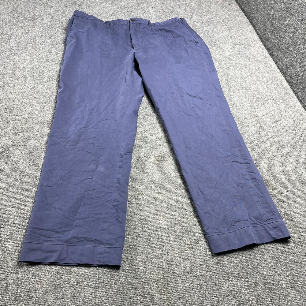 Men Navy Blue Golf Tailored Fit Straight Leg Cotton Dress Pants 36W L30