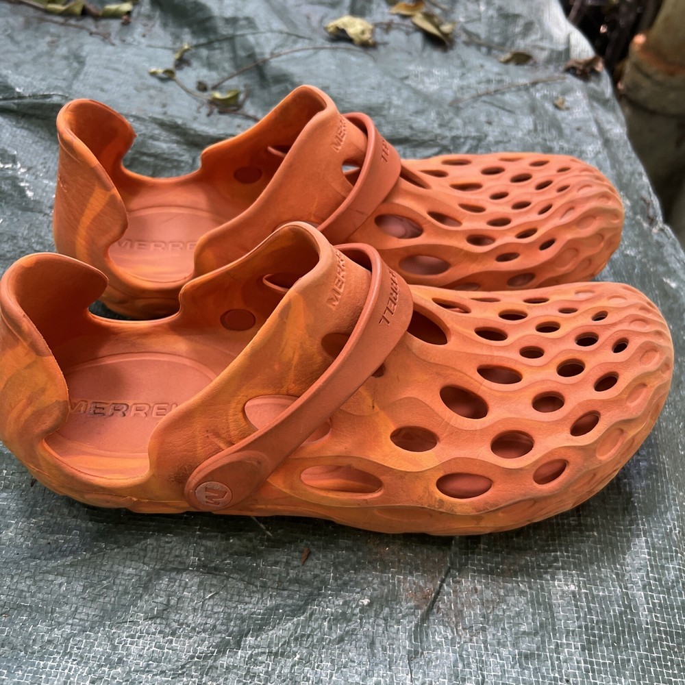 Merrell Hydro Moc Water Shoes Clogs Orange Swirl Mens Size 10.5 US