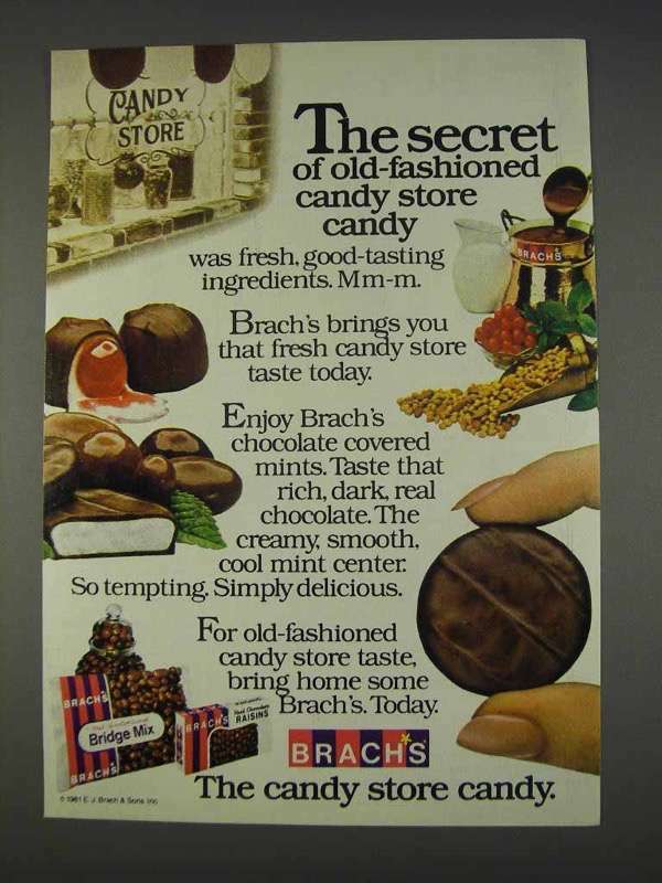 1982 Brachs Candy Vintage Ad Revealing the Secret