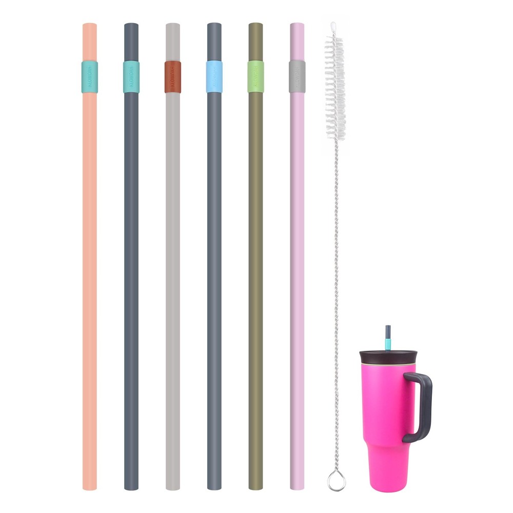 Replacement Straws for Owala 40oz Tumbler, with 1 Brush,6 Pack 6 Colours