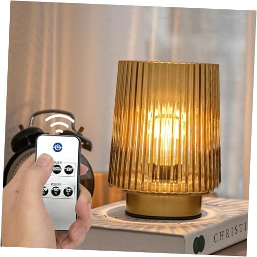 Battery Operated Lamp with Remote Control, Cordless Table Lamps for Home Gold