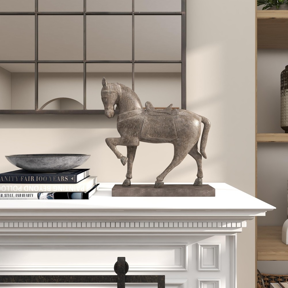 Horse Decorative Sculpture Prancing Home Decor Statue Accen. 79 Polystone Horse