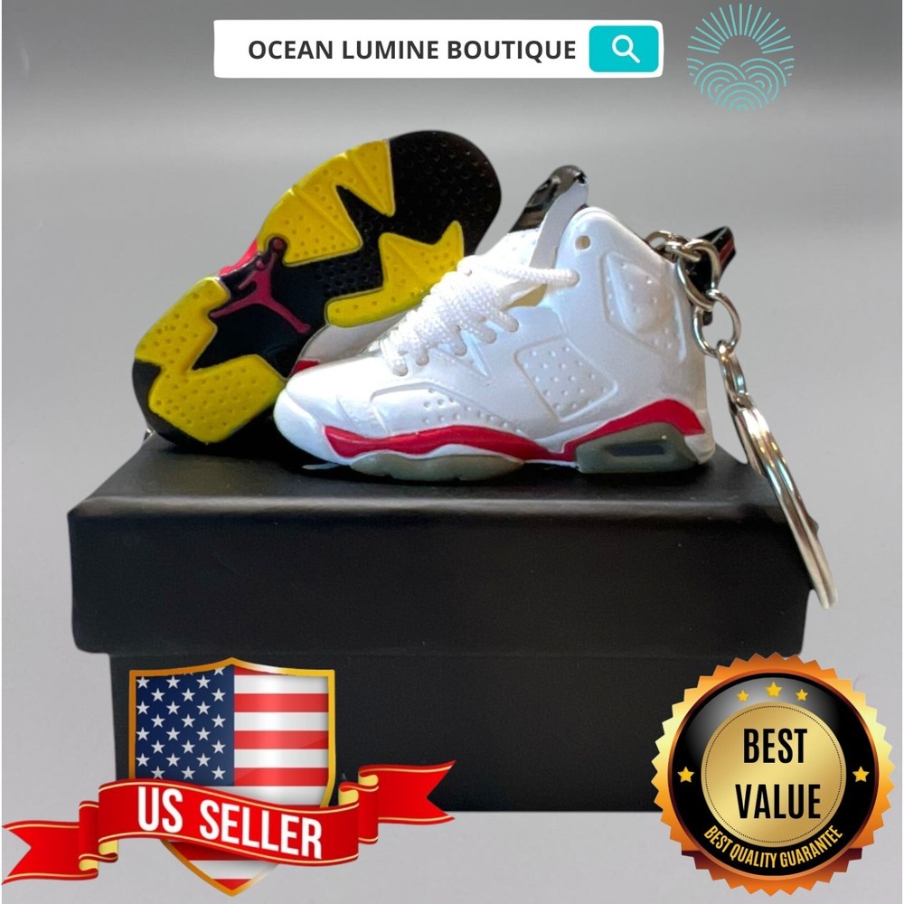 Air Jordan 3D Mini Sneaker Keychain, Shoe Keyring Shoe Box, Display Box Option