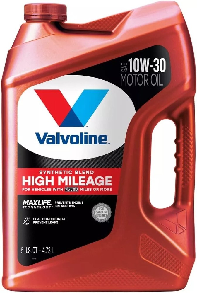 Valvoline High Mileage MaxLife 10W-30 Synthetic Blend Motor Oil 5 QT
