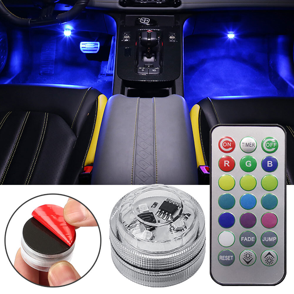 Car Colorful LED Lights Interior Atmosphere Lamp + Remote Control Accessories