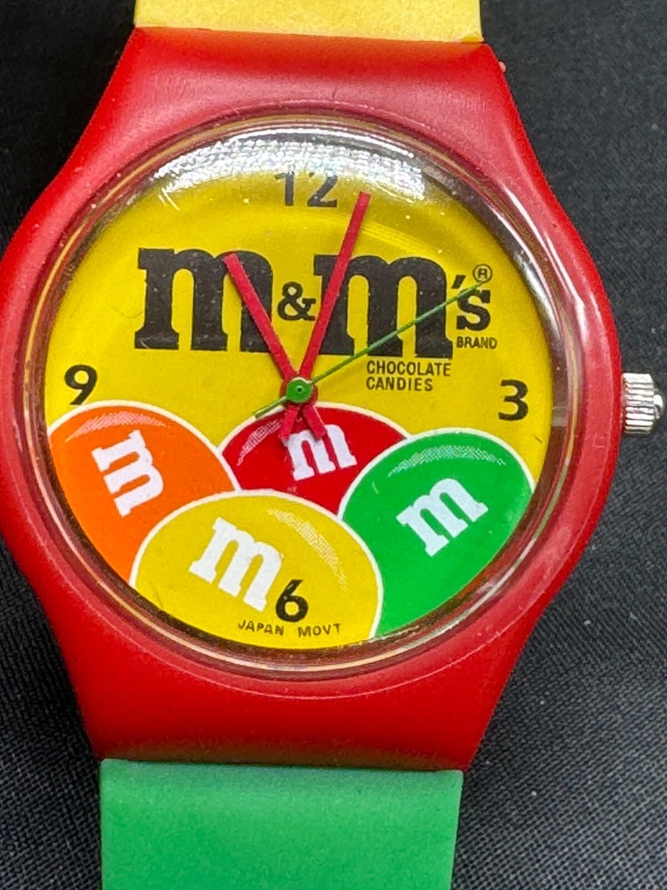 Vintage 1993 Advertising M&M Wrist Watch Engraved Special Edition-New Old Stock