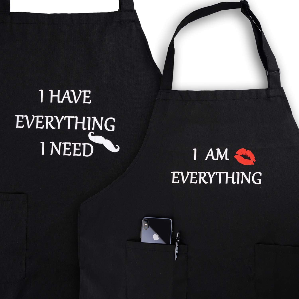 Apron Couples, Cooking Aprons Gifts for Couples: Waterproof Apron for Women Men,
