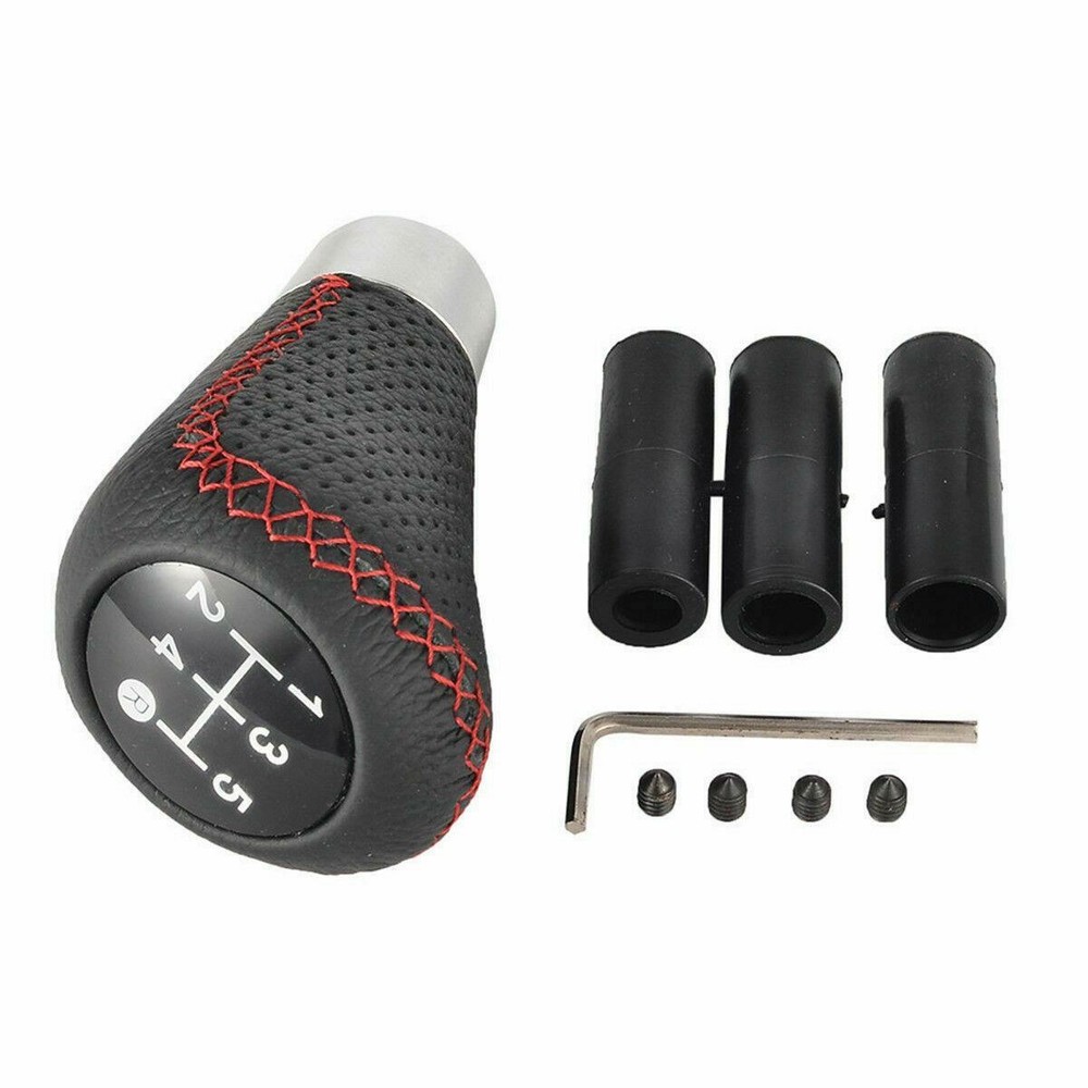 Black & Red 5-Speed Aluminum Manual Shift Knob for Cars