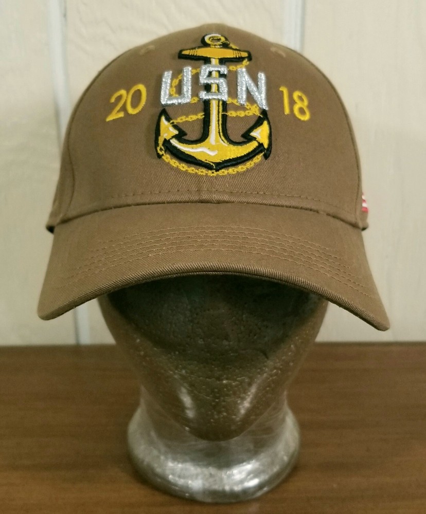 USN U.S. NAVY CPO PRIDE DAY 2018 Adj. Brown Baseball Adult Hat Cap-image