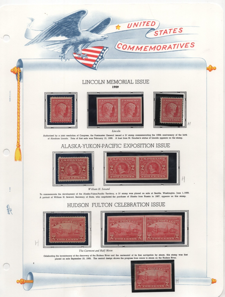 US 1909 SELECTION OF IMPERFORATES INCLUDES #369 ON BLUISH ONLY 6 ARE HINGED