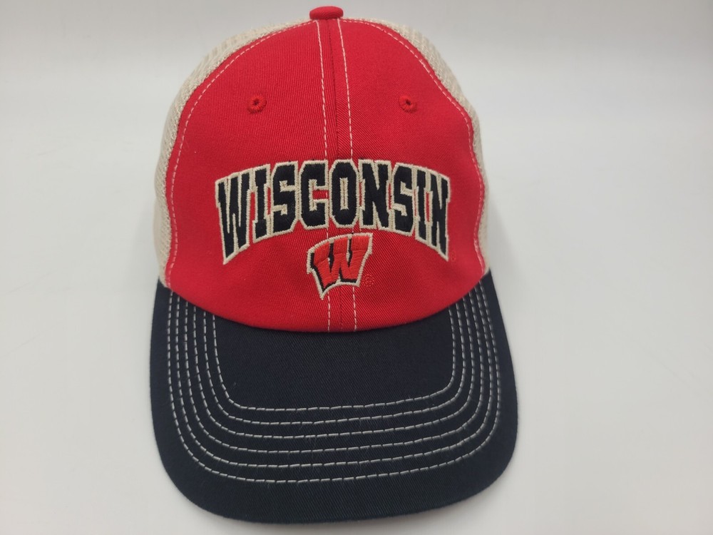 University of Wisconsin Badgers Captivating Mesh Trucker Snapback Hat Cap NCAA