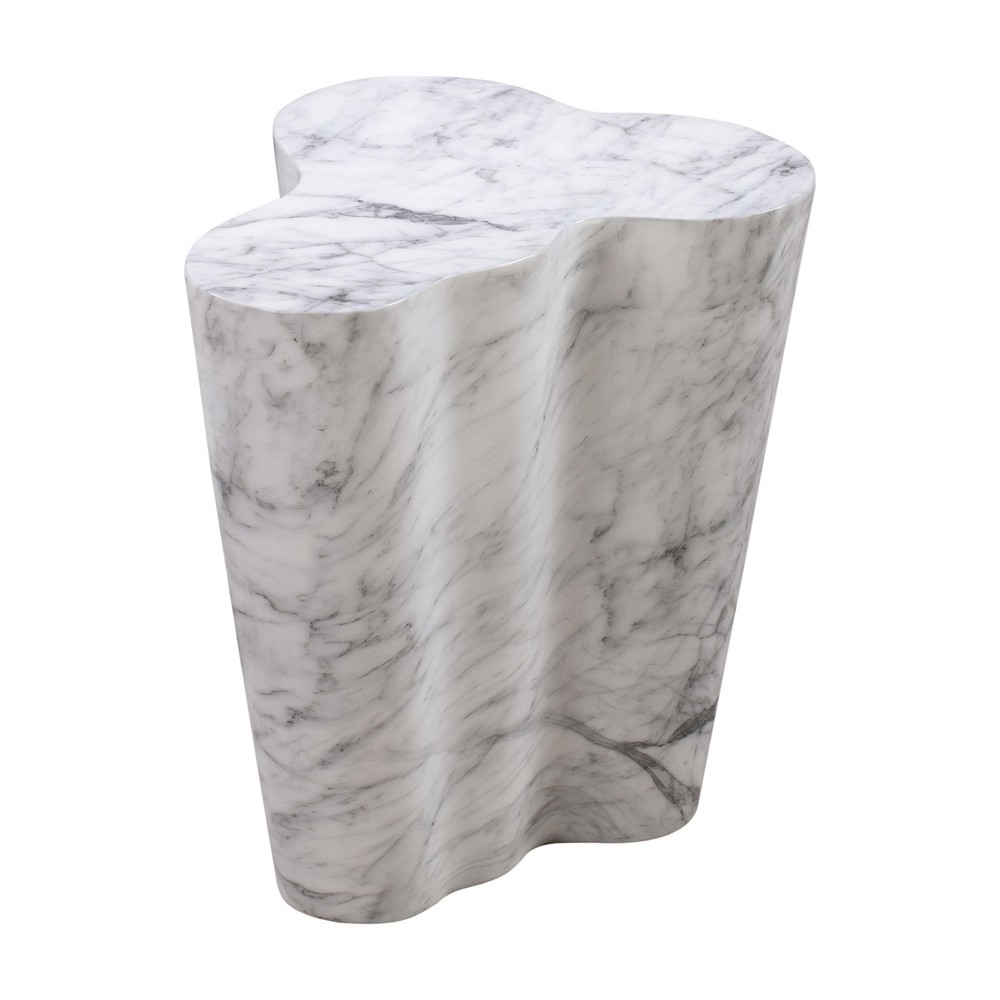 Slab Marble Tall Side Table with Sleek Modern Design