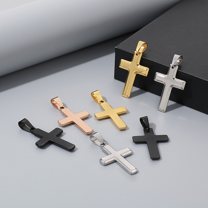 Titanium steel simple pendant necklace accessories Cross necklace accessories