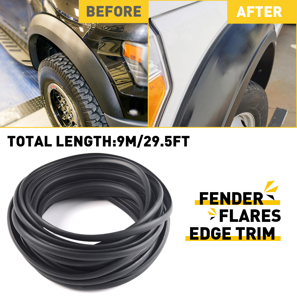 9m Universal Wheel Wells Fender Flare Edge Rubber Trim Seal Strip For Car Truck
