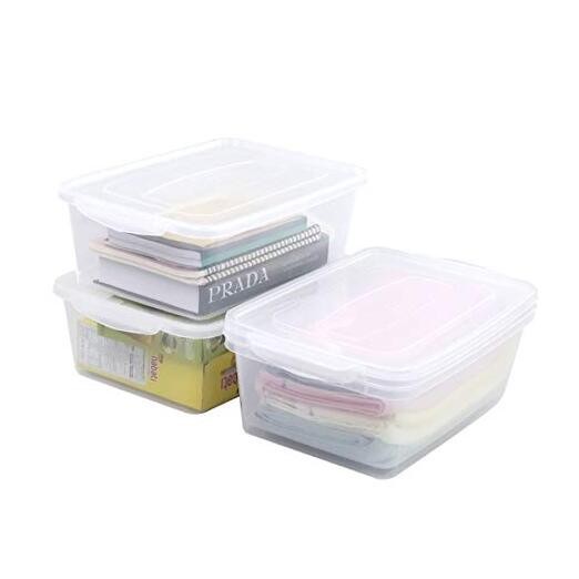 14 QT Plastic storage Box with Lid, Transparent, 4 Packs