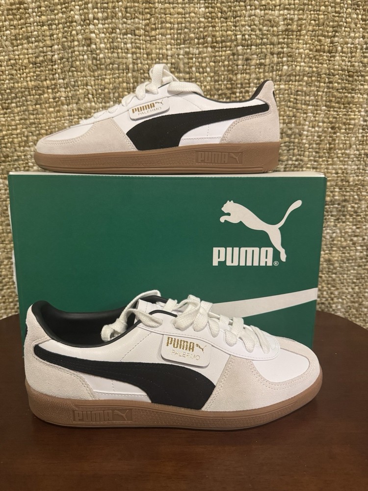 BRAND NEW PUMA Palermo Low White Black Gum - 396464-01 SIZE 10.5