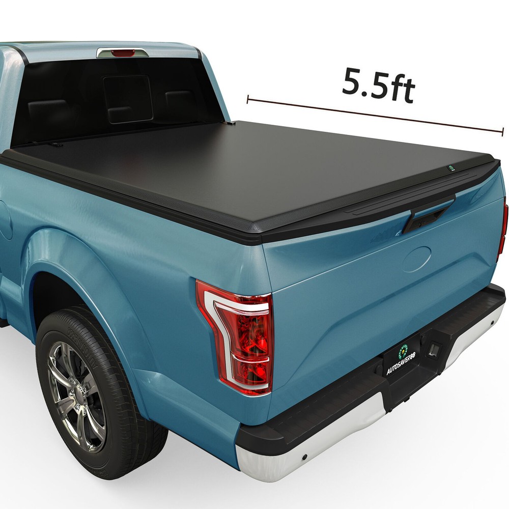 5.5FT Bed Soft Quad-Fold Tonneau Cover For 2015-2026 F150 F-150 Truck 4-Fold