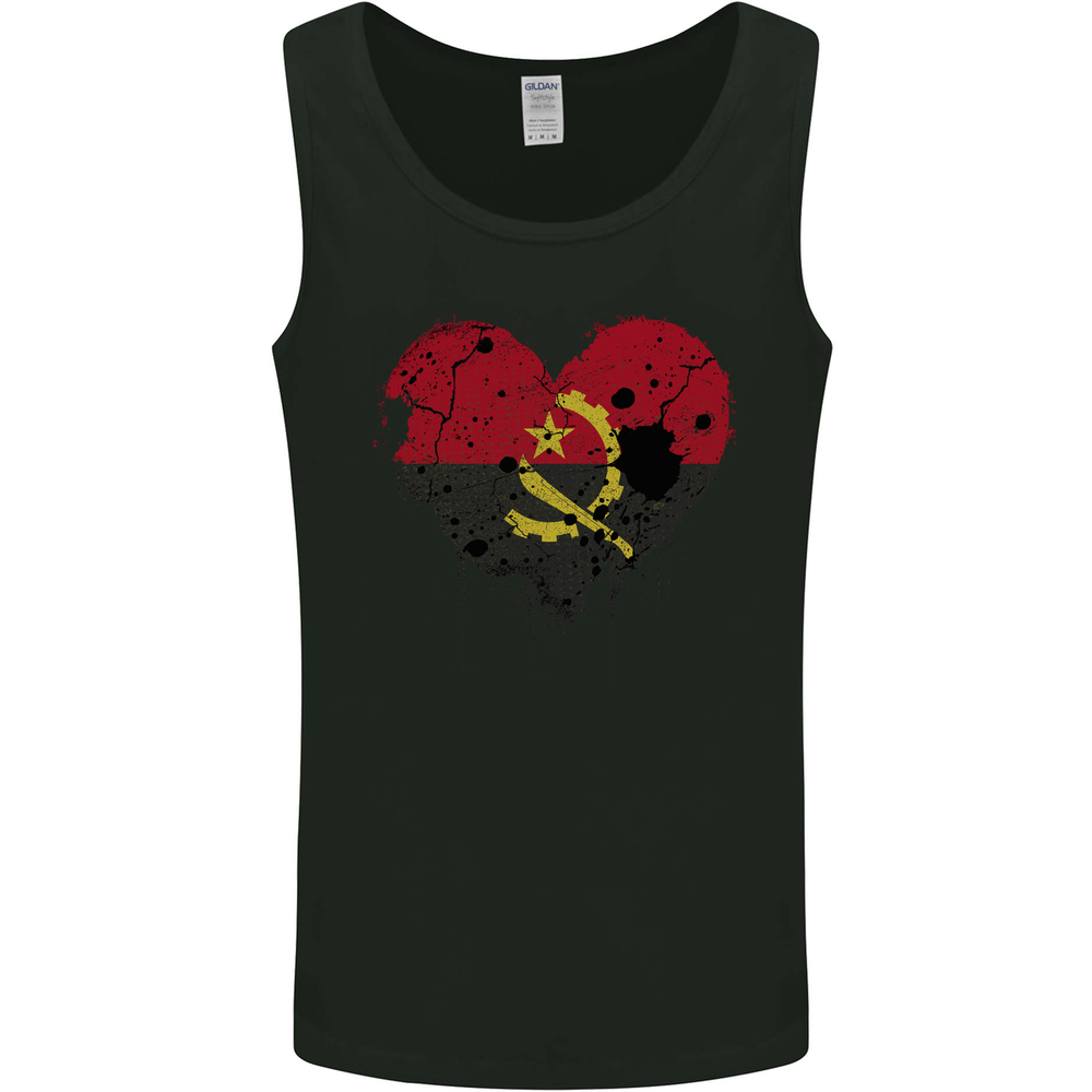 Love Angola Flag Angolan Day Football Mens Vest Tank Top