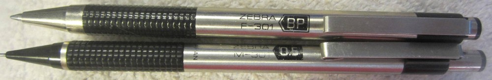 2 set lot, Zebra F-301 BP pen,M-301 .5 mm mechanical pencil,both work,VTG