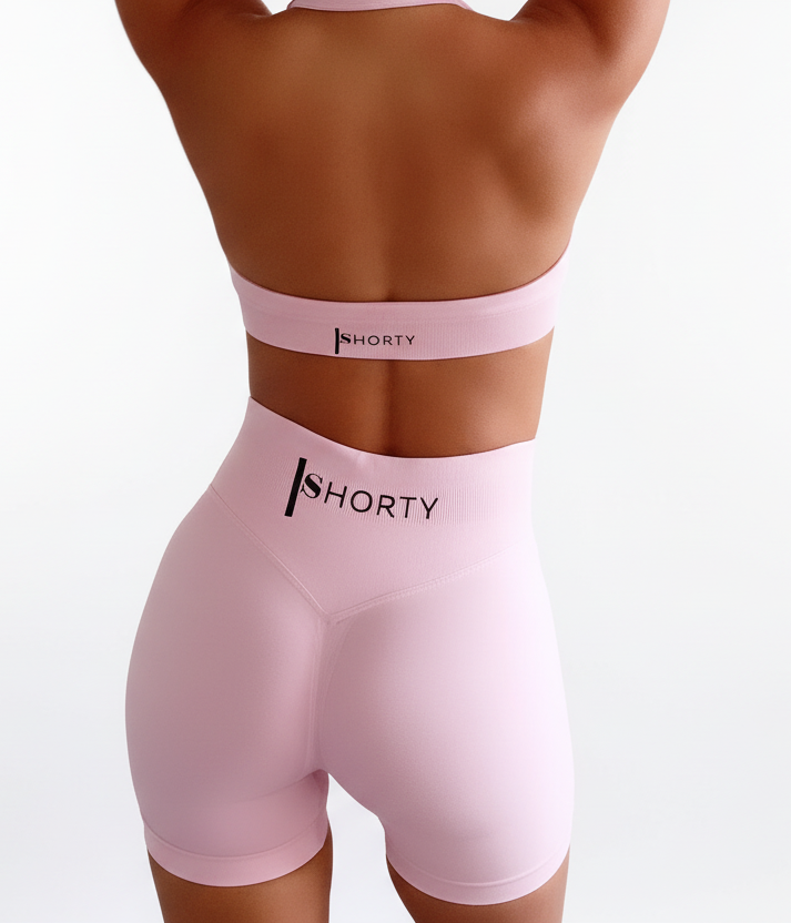 Light Pink Scrunch Butt Short & Bra Set - Medium
